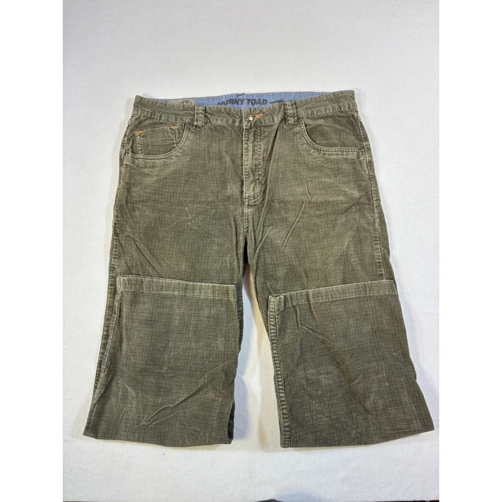 Vintage Horny Toad Mens 36x26 Gray Corduroy Clayton Straight‎ Leg Pants Outdoor
